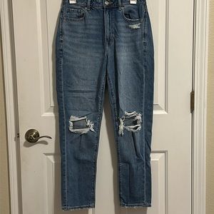 American Eagle Mom Jeans Blue High Waisted